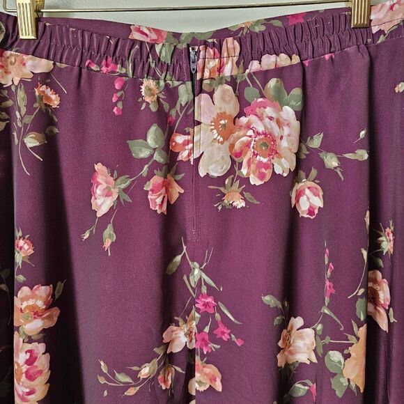 EUC LIKE NEW BEDFORD FAIR LIFESTYLES PURPLE FLORAL FULL MAXI SKIRT SIZE 14 / M/L - Picture 3 of 11